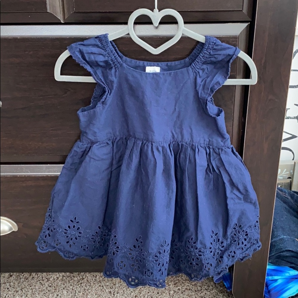 Girls GAP eyelet blue dress